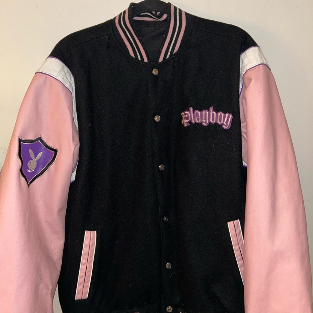 Vintage Reversible pink leather playboy jacket